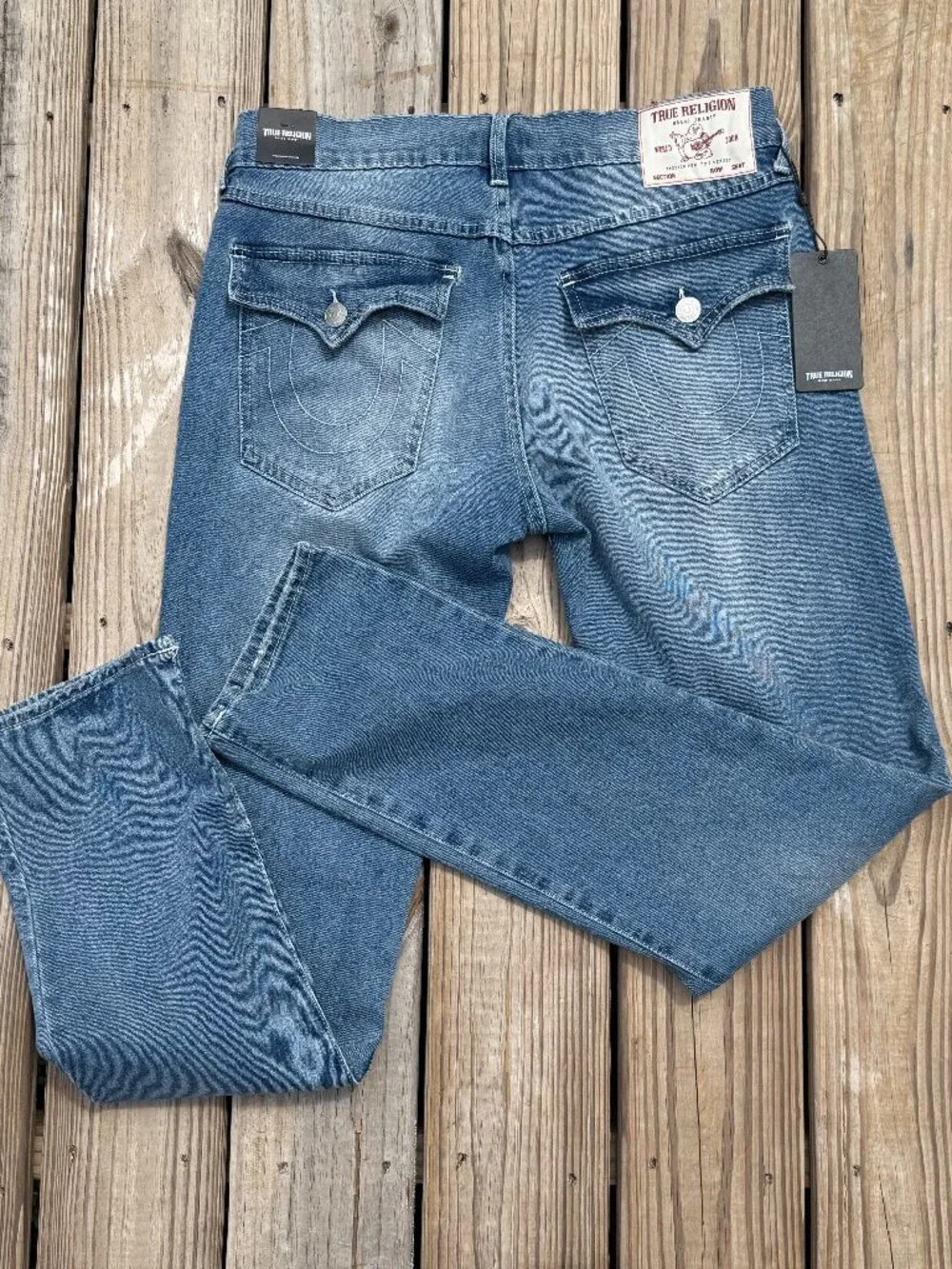 NWT True Religion Ricky Relaxed Straight Jeans Y2K Streetwear W33 L34 3870